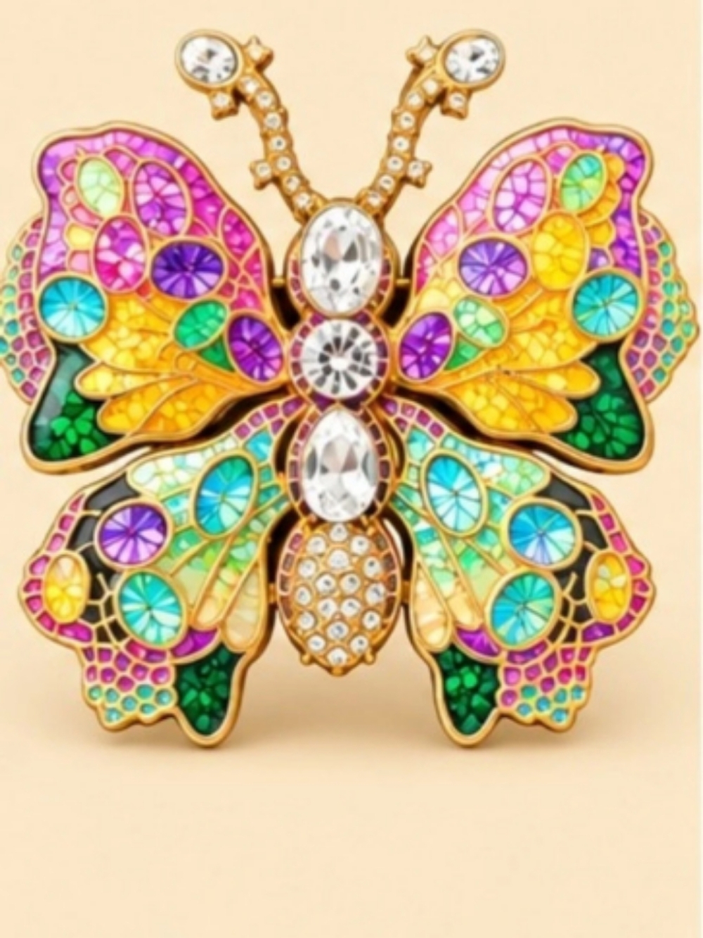 Multicolor Butterfly Brooch Like New